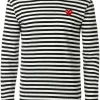 Comme Des Garçons Play T-shirt Rayé à Manches Longues Homme -Comme Des Garçons Play Soldes Boutique 12369110 11143471 600