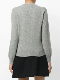 Comme Des Garçons Play 1 GREY V-neck Pullover Femme -Comme Des Garçons Play Soldes Boutique 12369119 11370927 600