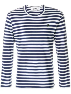 Comme Des Garçons Play T-shirt à Rayures NAVY/WHITE
