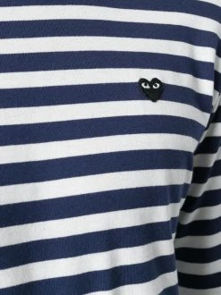 Comme Des Garçons Play T-shirt à Rayures NAVY/WHITE -Comme Des Garçons Play Soldes Boutique 12372781 11283153 600