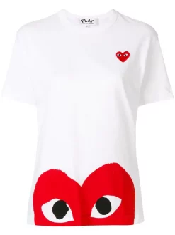 Comme Des Garçons Play Logo T-shirt 1 WHITE