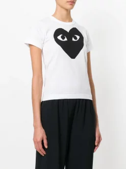 Comme Des Garçons Play T-shirt à Imprimé De Cœur WHITE/BLACK -Comme Des Garçons Play Soldes Boutique 12425300 11510417 600