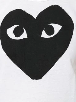 Comme Des Garçons Play T-shirt à Imprimé De Cœur WHITE/BLACK -Comme Des Garçons Play Soldes Boutique 12425300 11510422 600