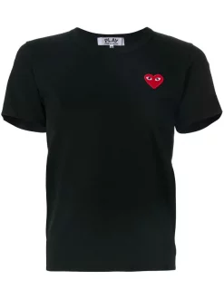Comme Des Garçons Play T-shirt à Logo Cœur Brodé 1 BLACK