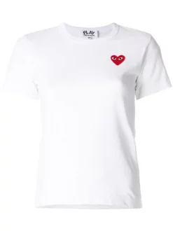 Comme Des Garçons Play T-shirt à Patch Cœur Brodé 2 WHITE