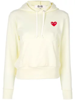 Comme Des Garçons Play Sweat à Capuche à Patch Logo IVORY