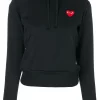 Comme Des Garçons Play 1 BLACK Hoodie à Patch Logo Femme -Comme Des Garçons Play Soldes Boutique 12449024 11489999 600