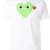 Comme Des Garçons Play 3 WHITE/GREEN T-shirt à Imprimé Graphique Homme