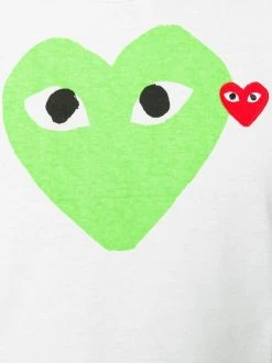 Comme Des Garçons Play 3 WHITE/GREEN T-shirt à Imprimé Graphique Homme -Comme Des Garçons Play Soldes Boutique 12474414 11610063 600