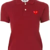Comme Des Garçons Play Polo à Logo Brodé BURGUNDY -Comme Des Garçons Play Soldes Boutique 12531267 11906501 600