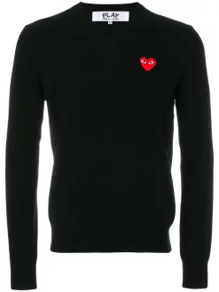 Comme Des Garçons Play BLACK Heart Logo Sweater Homme
