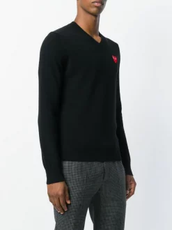 Comme Des Garçons Play BLACK Heart Logo Sweater Homme -Comme Des Garçons Play Soldes Boutique 12580629 12013883 600