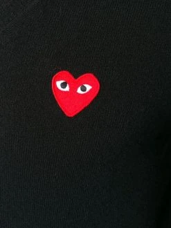 Comme Des Garçons Play BLACK Heart Logo Sweater Homme -Comme Des Garçons Play Soldes Boutique 12580629 12013885 600