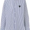 Comme Des Garçons Play Striped Heart Logo Shirt BLUE WHITE -Comme Des Garçons Play Soldes Boutique 12582699 12130283 600