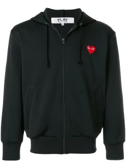 Comme Des Garçons Play Hoodie Zippé à Patch Cœur Homme