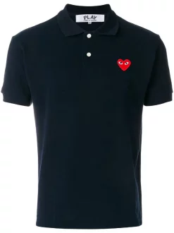 Comme Des Garçons Play Polo à Logo Poitrine BLUE/RED