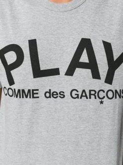 Comme Des Garçons Play GREY Printed Logo T-shirt Homme -Comme Des Garçons Play Soldes Boutique 12837412 13052098 600