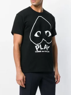Comme Des Garçons Play T-shirt à Logo Imprimé Devant Homme -Comme Des Garçons Play Soldes Boutique 12838645 13030780 600