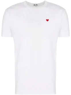 Comme Des Garçons Play 002 White Heart Patch T-shirt Homme