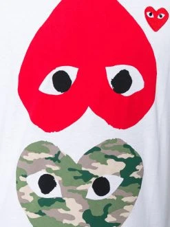 Comme Des Garçons Play T-shirt à Logo Imprimé 1 WHITE -Comme Des Garçons Play Soldes Boutique 12965373 13650763 600