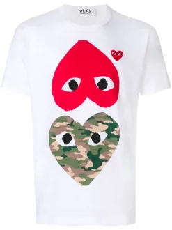 Comme Des Garçons Play T-shirt à Logo Imprimé 1 WHITE