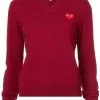 Comme Des Garçons Play V-neck Heart Embroidered Sweater Femme -Comme Des Garçons Play Soldes Boutique 13196532 14539595 600