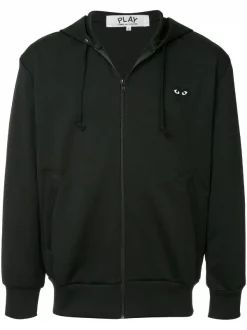 Comme Des Garçons Play Hoodie Zippé à Patch Cœur 1 BLACK