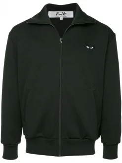 Comme Des Garçons Play Sweat Zippé à Logo Poitrine Black - 1