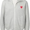 Comme Des Garçons Play Veste Zippée à Logo Au Dos 1 GREY -Comme Des Garçons Play Soldes Boutique 13322129 17505044 600
