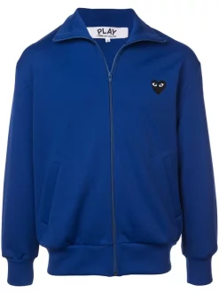 Comme Des Garçons Play 2 BLUETTE NERO Sweat Zippé à Logo Poitrine Homme