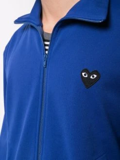 Comme Des Garçons Play 2 BLUETTE NERO Sweat Zippé à Logo Poitrine Homme -Comme Des Garçons Play Soldes Boutique 13335987 15015861 600