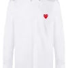 Comme Des Garçons Play Chemise à Patch Logo Poitrine 2 WHITE -Comme Des Garçons Play Soldes Boutique 13362621 15211346 600