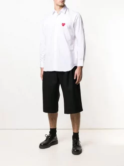 Comme Des Garçons Play Chemise à Patch Logo Poitrine 2 WHITE -Comme Des Garçons Play Soldes Boutique 13362621 15211348 600