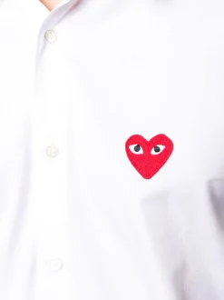 Comme Des Garçons Play Chemise à Patch Logo Poitrine 2 WHITE -Comme Des Garçons Play Soldes Boutique 13362621 15211353 600