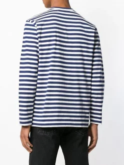 Comme Des Garçons Play Top Rayé à Logo Poitrine Brodé MULTICOLOR -Comme Des Garçons Play Soldes Boutique 13362643 15185914 600