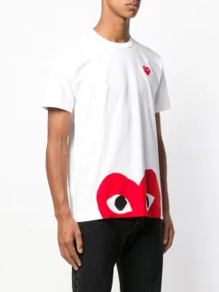 Comme Des Garçons Play WHITE T-shirt à Logo Imprimé Devant Homme -Comme Des Garçons Play Soldes Boutique 13362647 15188614 600