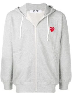 Comme Des Garçons Play Hoodie Zippé à Imprimé Cœur Signature Homme