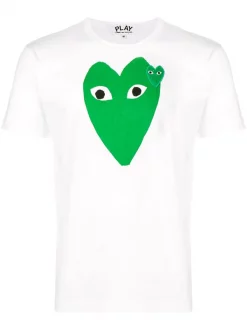 Comme Des Garçons Play T-shirt à Logo Imprimé BIANCO