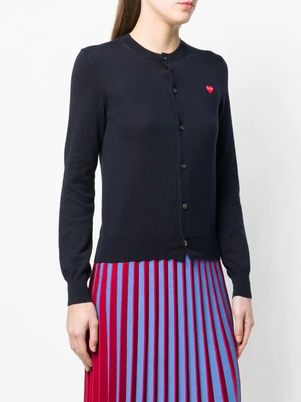 Comme Des Garçons Play NAVY Cardigan Classique Femme 5 Comme Des Garçons Play NAVY Cardigan Classique Femme – Image 3