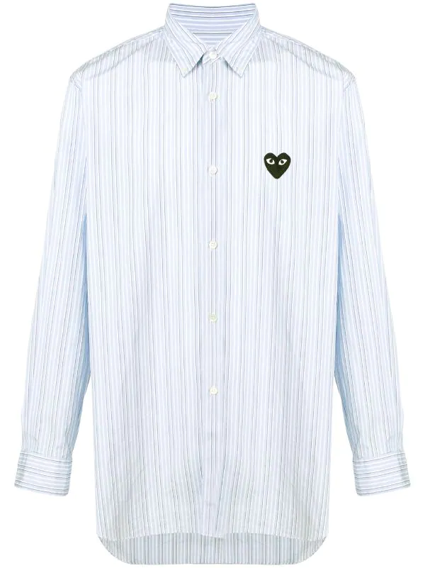 Comme Des Garçons Play Chemise Rayée à Patch Logo Poitrine Homme 3 Comme Des Garçons Play Chemise Rayée à Patch Logo Poitrine Homme