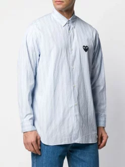 Comme Des Garçons Play Chemise Rayée à Patch Logo Poitrine Homme 9 Comme Des Garçons Play Chemise Rayée à Patch Logo Poitrine Homme -Comme Des Garçons Play Soldes Boutique 13596395 16371636 600