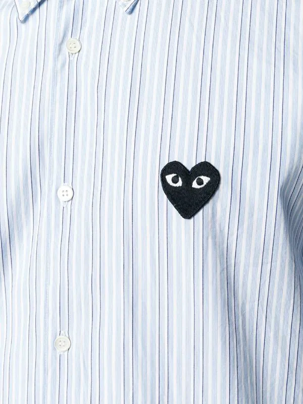 Comme Des Garçons Play Chemise Rayée à Patch Logo Poitrine Homme 7 Comme Des Garçons Play Chemise Rayée à Patch Logo Poitrine Homme – Image 5