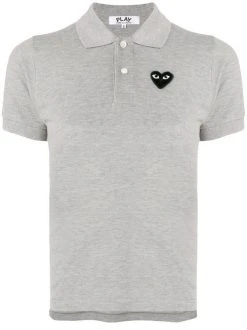 Comme Des Garçons Play Polo à Patch Logo Grey