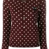 Comme Des Garçons Play Cardigan à Pois Et Patch Logo BURGUNDY W/ POLKA DOTS -Comme Des Garçons Play Soldes Boutique 13596418 16495186 600