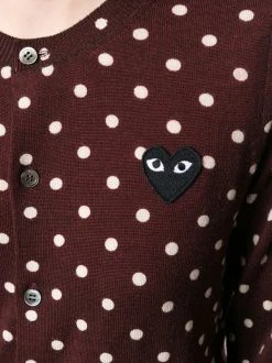 Comme Des Garçons Play Cardigan à Pois Et Patch Logo BURGUNDY W/ POLKA DOTS 11 Comme Des Garçons Play Cardigan à Pois Et Patch Logo BURGUNDY W/ POLKA DOTS -Comme Des Garçons Play Soldes Boutique 13596418 16495235 600