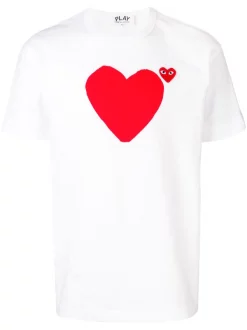 Comme Des Garçons Play T-shirt à Logo Imprimé WHITE