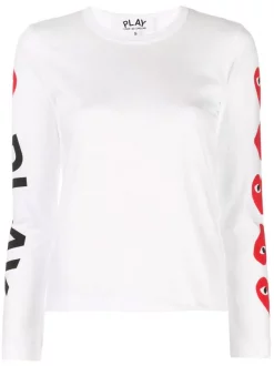 Comme Des Garçons Play Sweat à Logo Imprimé 1 WHITE