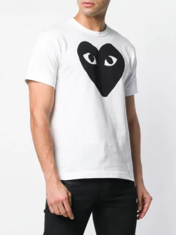 Comme Des Garçons Play T-shirt à Logo Imprimé 1 WHITE -Comme Des Garçons Play Soldes Boutique 13815688 17319756 600