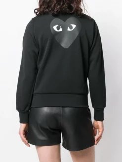 Comme Des Garçons Play Sweat Zippé à Logo Poitrine Brodé Femme -Comme Des Garçons Play Soldes Boutique 13826546 17402448 600