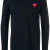 Comme Des Garçons Play NAVY Pull à Logo Brodé Homme -Comme Des Garçons Play Soldes Boutique 13946741 18081203 600